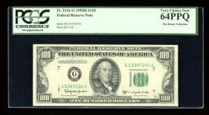 DBR 1950-D $100 FRN �V�J�S�_��2161-G PCGS 64 PPQ �V���A�� G13387204A