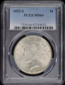 1922-S 1 hah PCGS MS64