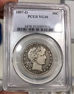 1897-O Barber Half Dollar O[fBO VG10 by PCGS Key Date Coin Original