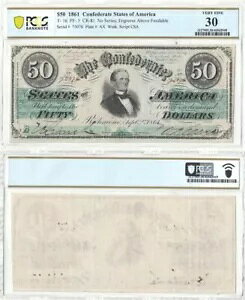1861 N $50 R PCGS VF-30 T-16