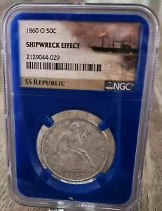 1860 O 50C ���ȃ��o�e�B �V���o�[ �n�[�t�_���[�B NGC ��j�D���ʁB SS���a��