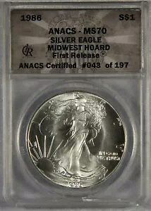 1986 Vo[ C[O h ANACS MS70 ɂ̏񃊃[X $1