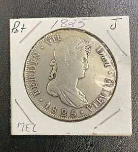 {rAA|gV 8 Reales Ferdinand IIV 1825 PTS J VF/XF ڍ $550 iKCh