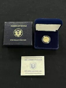 2003 アメリカン イーグル $5 ファイブ ダラー 1/10 オンス金貨 箱&COA付き