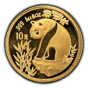 1993 中国 10 元 1/10 オンス .999 パンダ金貨 - SKU-G1172