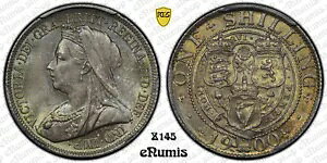 イギリス、ビクトリア、1900 シリング、きれいに引き締まった、PCGS MS 65