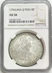 1796 } IJ Vo[ y[ 8 A `[Y 4  RC } ~g NGC UNC 58 ɂ