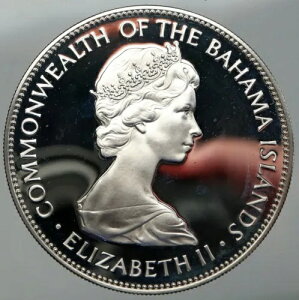 1973 バハマ エリザベス 2 世海賊敗北のモットー オールド プルーフ シルバー $5 コイン i92852