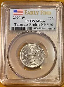 2020 W トールグラス プレーリー クォーター PCGS MS66「EARLY FIND」 V75 プリヴィ マーク