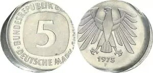 5 DM �R�C�� 1975 F �ɘg���̏������݂̂Ȃ� 2 �}�[�N�̌����Aprfr�B 63015-