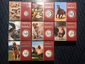 オーストラリア ルナー シリーズ II 1 オンス ドラゴン ハイレリーフ シルバー 8 コイン 2012 - 2019