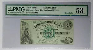 1863 50c �L�����v 43RD �A�� NY �T�g���[ �X�N���b�v WH �S�}�[�\�[�� PMG AU 53