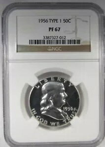 1956 T-I �V���o�[ �v���[�t �t�����N���� �n�[�t�_���[ NGC PF67 �j�A CAM �R�C�� AI989