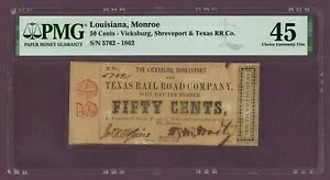 1862 Vicksburg, Shreveport & Texas RR Co.�A�������[�A���C�W�A�i�B 50c ���L PMG 45 (60708)
