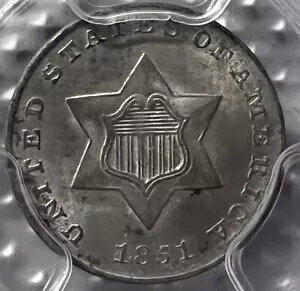 1851 3 Zg Vo[ 3c X[ Zg PCGS MS-63