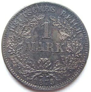 �R�C�� �h�C�c�鍑 �G���p�C�A �V���o�[ 1 �}�[�N 1875 J �j�A�X�^���v �O���X-