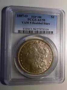 1887 O MORGAND DOLLAR VAM 5B DOUBLE STARS TOP 100 Die Break Below 18_ at B
