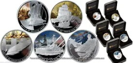 クック諸島 - 「WAR SHIPS ~ FAMOUS NAVAL BATTLES」シルバープルーフコイン5枚セット！