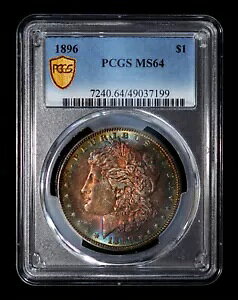 PCGS MS64 1896 �����K�� �V���o�[ �_���[ - �f���炵�����F�I