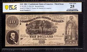 1861 N $10 R T-30 PF-3 VAԍ 4 PCGS B VF 25