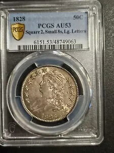 1828 LbvtoXg 0.5 h * PCGS AU53 * XNGA 2 *  8 * 傫ȕ