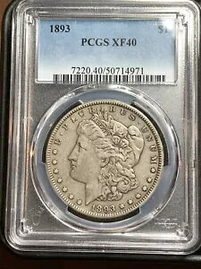1893-P $ ���[�K�� �V���o�[ �h�� PCGS XF40 �u���A �f�[�g�v