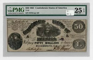 T-14 1861 $50 CSA RAPMG 25 EPQ