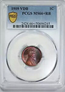 1909 VDB �����J�[�� �E�B�[�g �Z���g 1C PCGS MS66+RB - �g�[��!