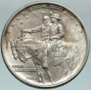 1925年 USA Stone Mountain Mem GENERAL LEE & JACKSON シルバー ハーフダラー コイン i87500