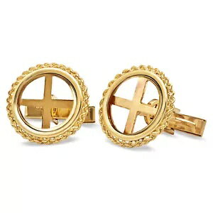 14K �S�[���h �v���[�� �|���b�V�� ���[�v �R�C�� �J�t�X - 18 mm