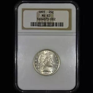1893-P �����X ? NGC MS-63 ? 25C �V���o�[�R�C�� ������ UNC BU?�M���ł���?