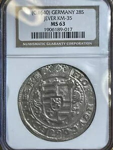 1649-1651 �h�C�c �I���f���u���N Jever Silver 28 Stuber�AAnton Gunther�ANGC MS-63
