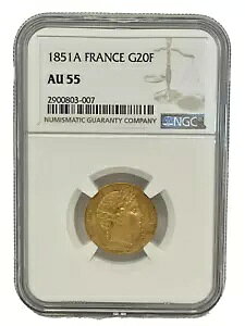 1851N pS[h tXZXwbh 20tRC NGC AU55 ʂɂ