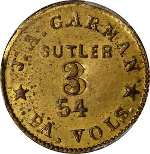 (1861-65) J. A. �K�[�}�� �T�g���[ �g�[�N���A�� 54 ��y���V���x�j�A�{�����e�B�A PCGS MS-64 T/P