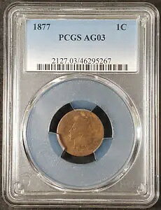 1877 �C���f�B�A�� �w�b�h �Z���g PCGS AG03 2127.03/46295267 �▭�ȃR�C�� ���A