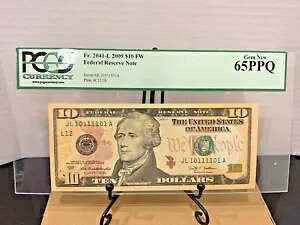 2009 $10 FRN PCGS 65PPQ �^�̃o�C�i�� �N���b�h ���[�_�[ ���[�^�[ �g���C�u�b�N�G���h #JL10111101A