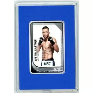 Justin Gaethje 2024 $2 UFC �~���g �g���[�f�B���O �V���o�[ �R�C�� �j�E�G NZ �~���g COA #24/30