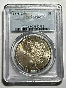 1878 CC ���[�K�� �V���o�[ �_���[ PCGS MS63 Choice BU �悭�ł��ꂽ�f���炵���g�[��
