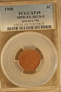 1908 Indian Cent MPD FS-302 S-9 - PCGS XF45 - �F��_�C�i�� -