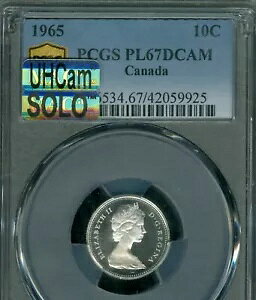 1965 �J�i�_ 10 �Z���g PCGS PL67 DCAM MAC UHCam SOLO �ō����O���[�h �X�|�b�g���X *