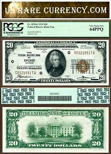 1929 �N $20 �A�M������s�� PCGS Very Choice New 64PPQ FR-1870-G �V�J�S