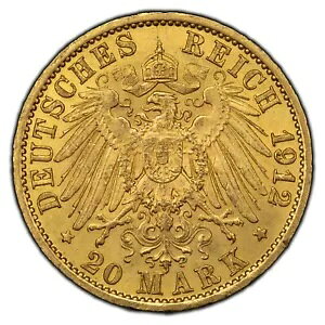 1912-A ドイツ プロイセン 20 マルク金貨