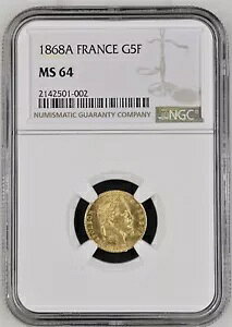 1868-A tX 5 t - NGC MS 64