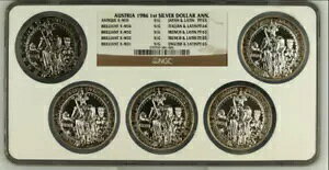 1986 �I�[�X�g���A �V���o�[ 1 �I���X ���E�ŏ��̃h�� 5 �R�C��/�Z�b�g ���v 5 �I���X NGC