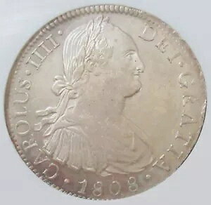 ���L�V�R: Charles IV 8 Reales 1808 Mo-TH MS61 NGC�A�f���炵���R�C��!!!