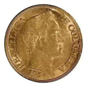 1924 �R�����r�A �S�[���h 5 �y�\ PCGS MS-62 Restrepo-454.21 B Lt of Center