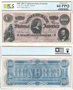 1864 �N $100 ��R���� PCGS Very Ch-64 PPQ T-65