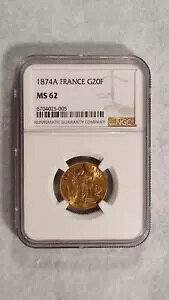 1874A �t�����X NGC MS62 20 �t���� �S�[���h G20F �R�C�������i�Ŕ̔����܂�!