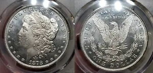 1878 P 8 �e�[�� �t�F�U�[ ���[�K�� �V���o�[ �_���[ $1 -PCGS MS 63PL �v���[�t ���C�N!!