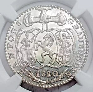 1820�N�A�X�C�X�A�O���E�r�����f���B�B�󏭂ȃV���o�[ 5 �o�b�c�F�� �R�C���B�g�b�v�|�b�v2/0! NGC MS64�I